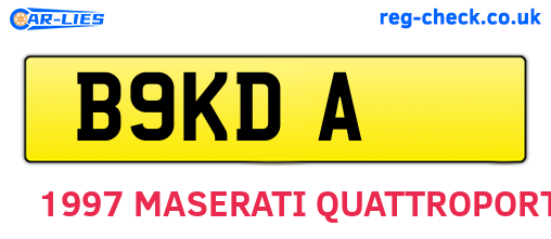 B9KDA are the vehicle registration plates.