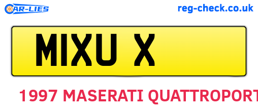 M1XUX are the vehicle registration plates.