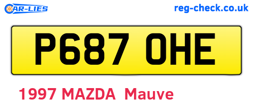 P687OHE are the vehicle registration plates.