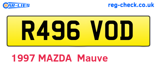 R496VOD are the vehicle registration plates.