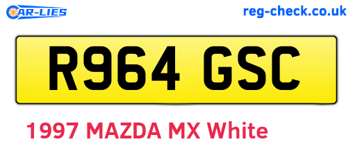 R964GSC are the vehicle registration plates.