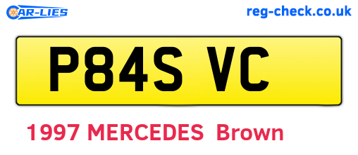 P84SVC are the vehicle registration plates.