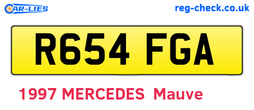 R654FGA are the vehicle registration plates.