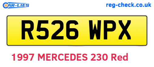 R526WPX are the vehicle registration plates.