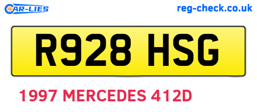 R928HSG are the vehicle registration plates.