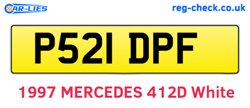 P521DPF are the vehicle registration plates.