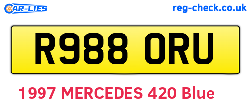 R988ORU are the vehicle registration plates.