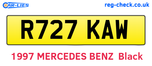 R727KAW are the vehicle registration plates.