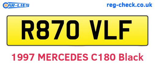 R870VLF are the vehicle registration plates.