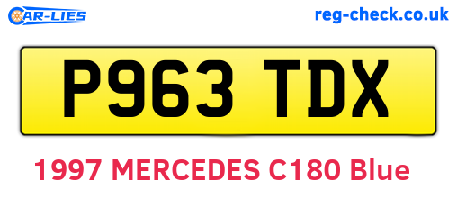 P963TDX are the vehicle registration plates.