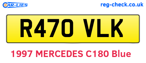 R470VLK are the vehicle registration plates.