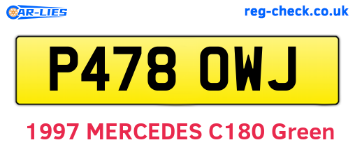 P478OWJ are the vehicle registration plates.