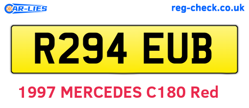 R294EUB are the vehicle registration plates.