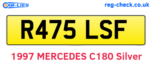 R475LSF are the vehicle registration plates.