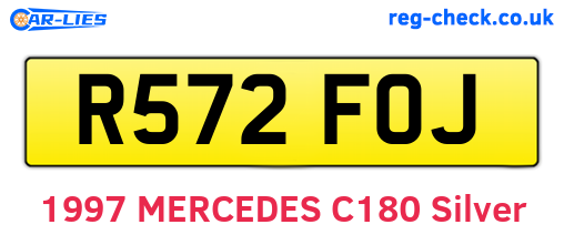 R572FOJ are the vehicle registration plates.