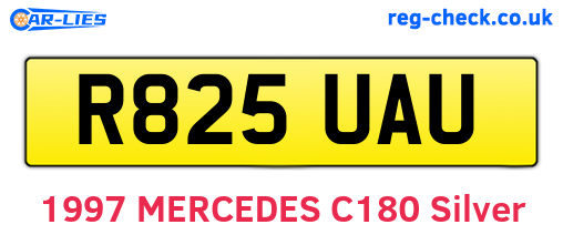 R825UAU are the vehicle registration plates.
