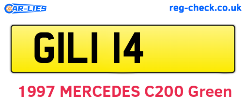 GIL114 are the vehicle registration plates.