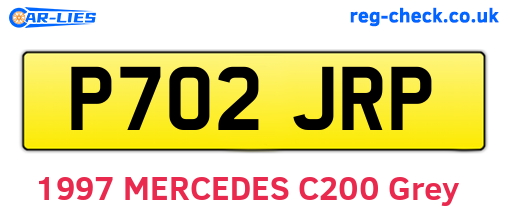 P702JRP are the vehicle registration plates.