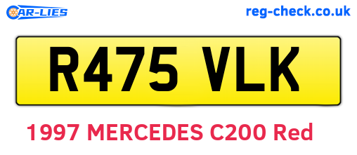 R475VLK are the vehicle registration plates.