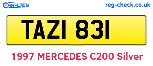 TAZ1831 are the vehicle registration plates.