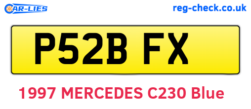 P52BFX are the vehicle registration plates.