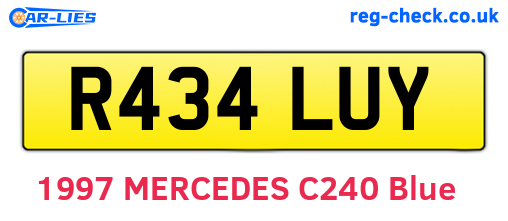 R434LUY are the vehicle registration plates.