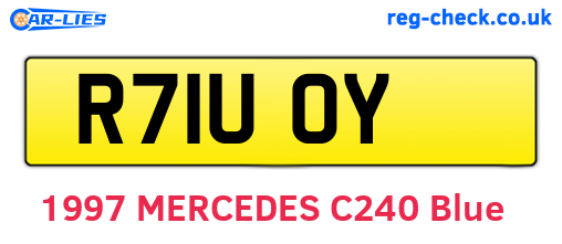 R71UOY are the vehicle registration plates.