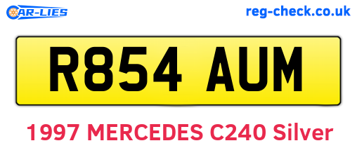 R854AUM are the vehicle registration plates.