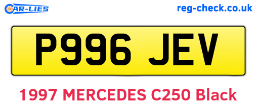 P996JEV are the vehicle registration plates.