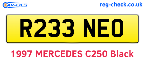 R233NEO are the vehicle registration plates.
