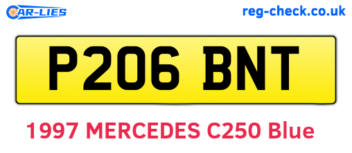P206BNT are the vehicle registration plates.