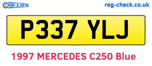P337YLJ are the vehicle registration plates.