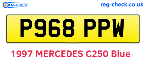 P968PPW are the vehicle registration plates.