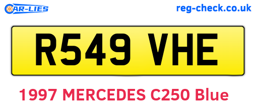 R549VHE are the vehicle registration plates.