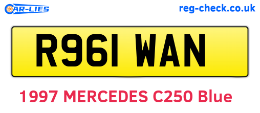 R961WAN are the vehicle registration plates.