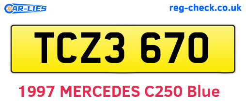 TCZ3670 are the vehicle registration plates.