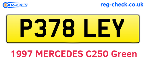 P378LEY are the vehicle registration plates.