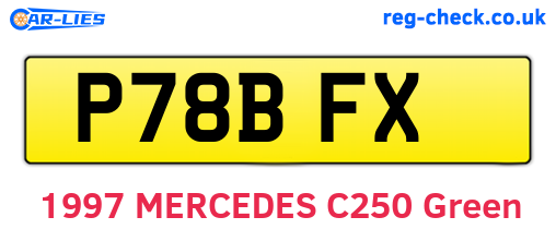P78BFX are the vehicle registration plates.