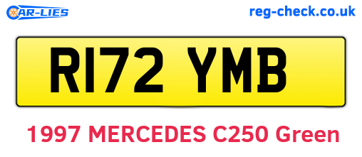 R172YMB are the vehicle registration plates.