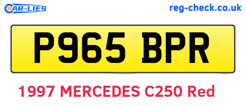 P965BPR are the vehicle registration plates.