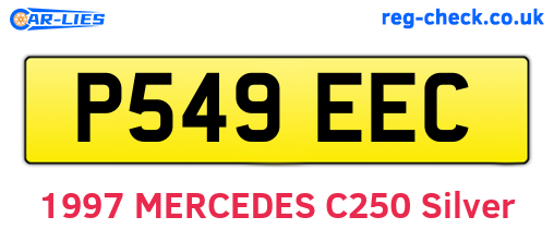P549EEC are the vehicle registration plates.