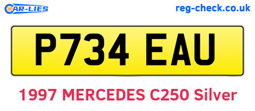 P734EAU are the vehicle registration plates.