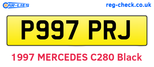 P997PRJ are the vehicle registration plates.