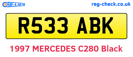 R533ABK are the vehicle registration plates.