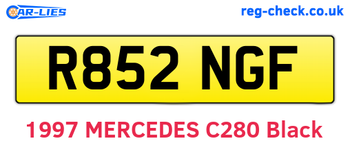 R852NGF are the vehicle registration plates.