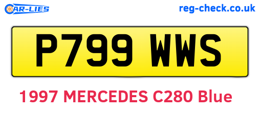 P799WWS are the vehicle registration plates.