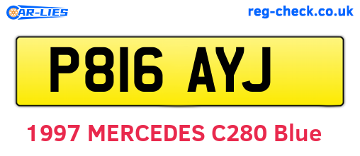 P816AYJ are the vehicle registration plates.
