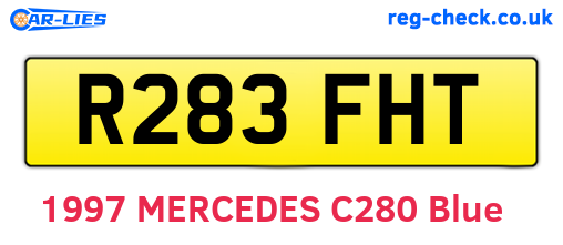 R283FHT are the vehicle registration plates.