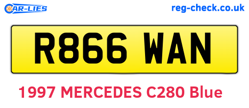 R866WAN are the vehicle registration plates.