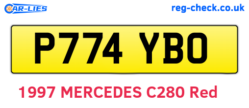 P774YBO are the vehicle registration plates.